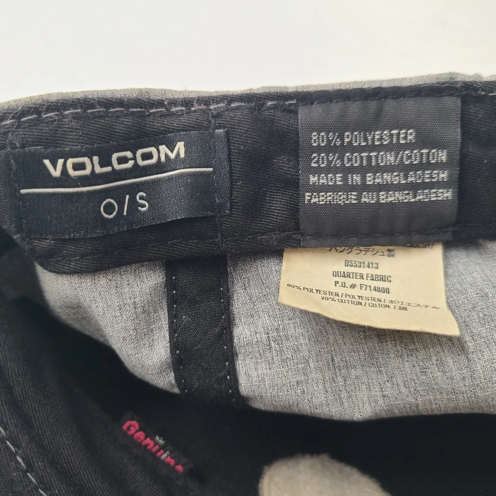 Volcom Hat‎ Snapback Grey Black Distressed Skate Skateboard Surf Casual Logo Men